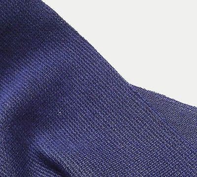 Navy blue wool blend fabric Vintage dress material Tubular knit ...